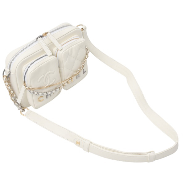 シャネル バッグ レディース スモール カメラバッグ ショルダーバッグ ラムスキン CHANEL AS2923 中古