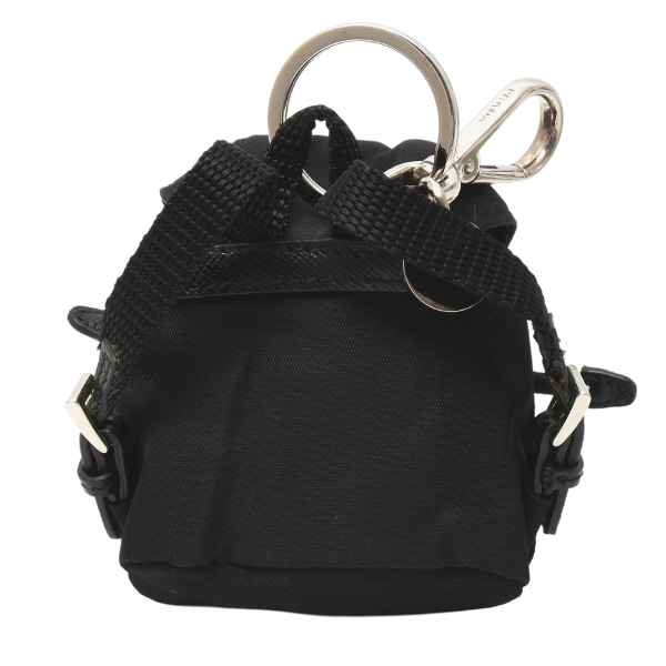 プラダ キーホルダー レディース リュック型バッグチャーム NERO ナイロン PRADA 1ARD55 中古