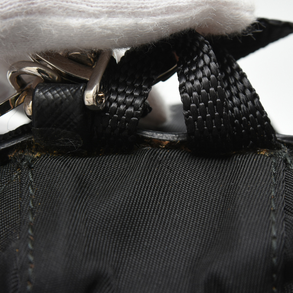 プラダ キーホルダー レディース リュック型バッグチャーム NERO ナイロン PRADA 1ARD55 中古