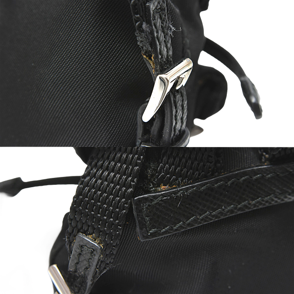 プラダ キーホルダー レディース リュック型バッグチャーム NERO ナイロン PRADA 1ARD55 中古
