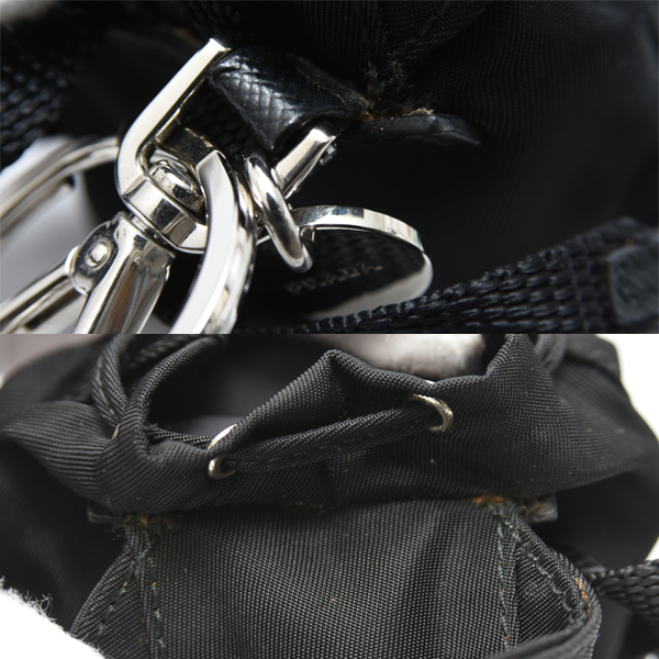 プラダ キーホルダー レディース リュック型バッグチャーム NERO ナイロン PRADA 1ARD55 中古