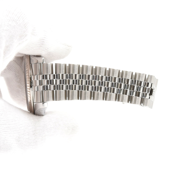 ロレックス 時計 メンズ デイトジャスト 自動巻 Z番 グレー×シルバー文字盤 ステンレス ホワイトゴールド ROLEX SS×WG 116234 中古