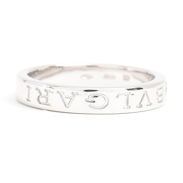 ブルガリ 指輪 メンズ 1Pダイヤ ビーゼロワン エッセンシャル バンド リング 20号 ホワイトゴールド BVLGARI 750WG 中古