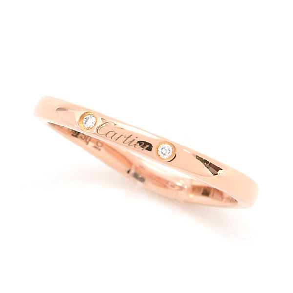 カルティエ 指輪 レディース 3Pダイヤ バレリーナ カーブ ウェディング リング 52号 実寸12号 ピンクゴールド Cartier 750PG 中古