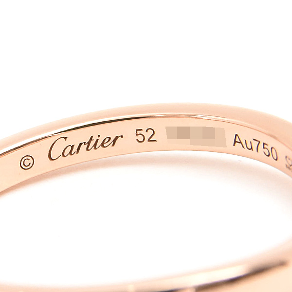 カルティエ 指輪 レディース 3Pダイヤ バレリーナ カーブ ウェディング リング 52号 実寸12号 ピンクゴールド Cartier 750PG 中古