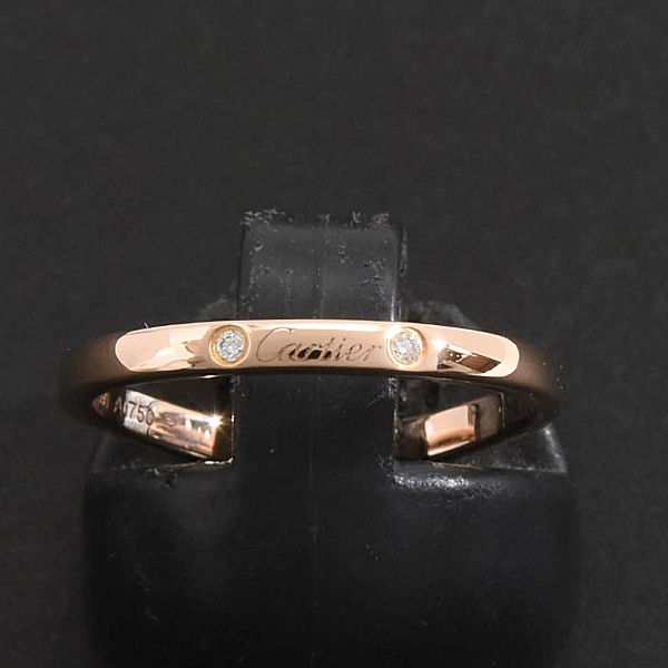 カルティエ 指輪 レディース 3Pダイヤ バレリーナ カーブ ウェディング リング 52号 実寸12号 ピンクゴールド Cartier 750PG 中古