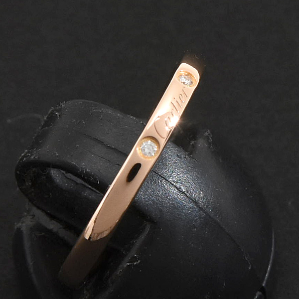 カルティエ 指輪 レディース 3Pダイヤ バレリーナ カーブ ウェディング リング 52号 実寸12号 ピンクゴールド Cartier 750PG 中古