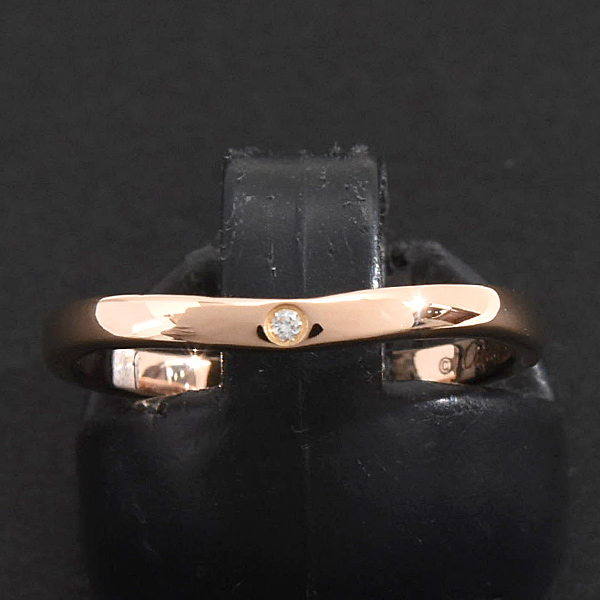 カルティエ 指輪 レディース 3Pダイヤ バレリーナ カーブ ウェディング リング 52号 実寸12号 ピンクゴールド Cartier 750PG 中古