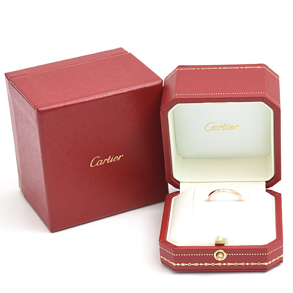 カルティエ 指輪 レディース 3Pダイヤ バレリーナ カーブ ウェディング リング 52号 実寸12号 ピンクゴールド Cartier 750PG 中古