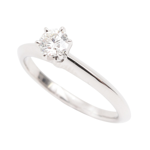 ティファニー 指輪 レディース セッティング エンゲージメント リング 9号 ダイヤ 0.28ct プラチナ PT950 TIFFANY 中古