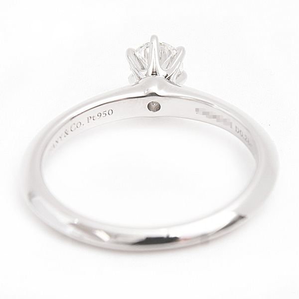 ティファニー 指輪 レディース セッティング エンゲージメント リング 9号 ダイヤ 0.28ct プラチナ PT950 TIFFANY 中古