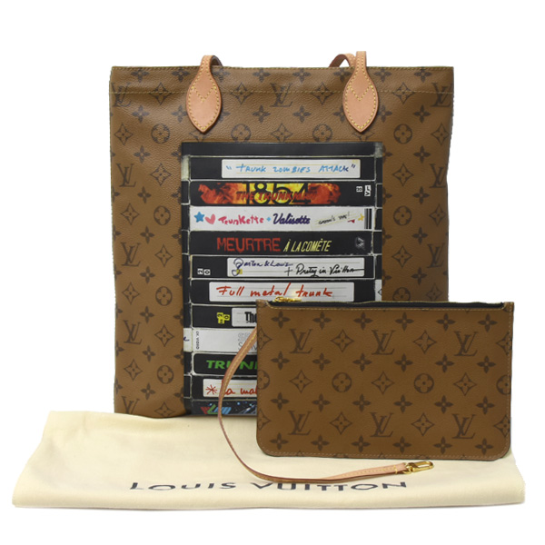 ルイヴィトン モノグラムリバース キャリーイット ビデオプリント トートバッグ Louis Vuitton M45198 中古