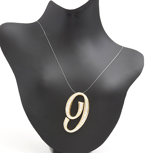 ゆきざき ペンダント レディース メンズ ノンブル NO.9 ナンバー9 ダイヤモンド ペンダントトップ D1.10ct Lサイズ イエローゴールド NOMBRE K18 中古