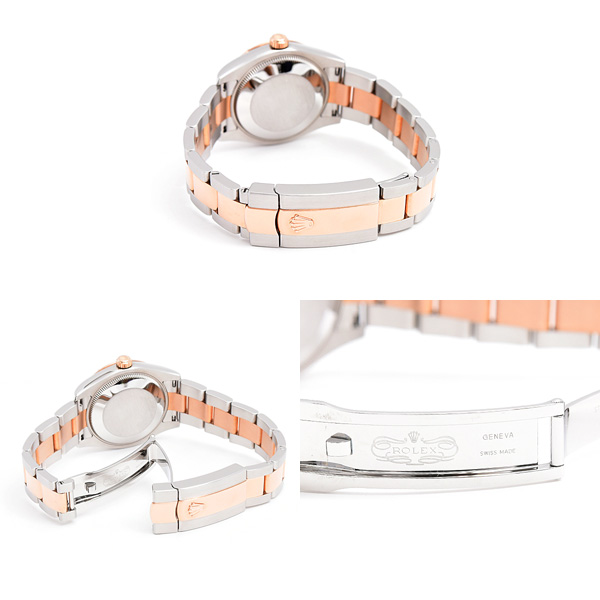 ロレックス 時計 レディース ボーイズ デイトジャスト31 VIダイヤ 自動巻 G番 チョコレート ブラウン文字盤 ステンレス ローズゴールド ROLEX 178341 SS×PG 中古