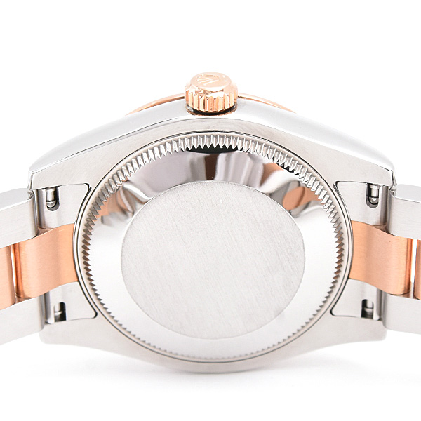 ロレックス 時計 レディース ボーイズ デイトジャスト31 VIダイヤ 自動巻 G番 チョコレート ブラウン文字盤 ステンレス ローズゴールド ROLEX 178341 SS×PG 中古