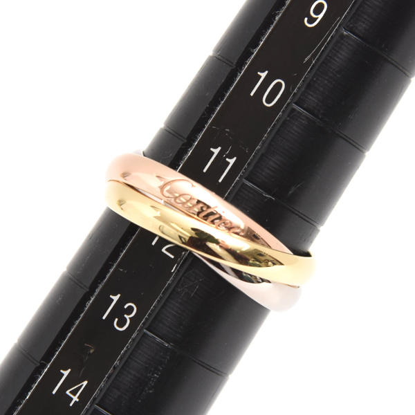 カルティエ 指輪 レディース トリニティ リング 51号 ゴールド Cartier 750YG×WG×PG 中古