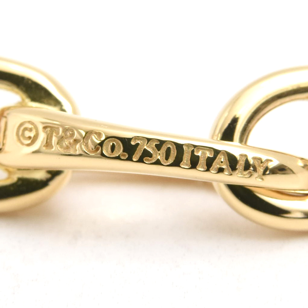 ティファニー ブレス ユニセックス クラスプ リンク ブレスレット イエローゴールド TIFFANY 750YG 中古