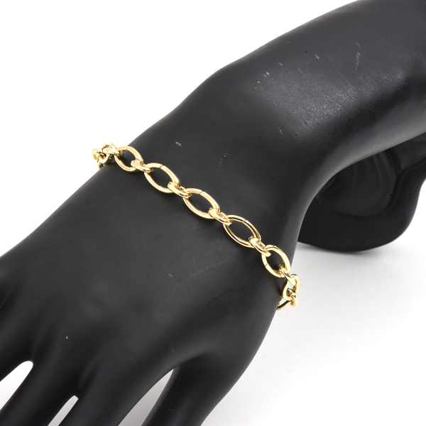 ティファニー ブレス ユニセックス クラスプ リンク ブレスレット イエローゴールド TIFFANY 750YG 中古