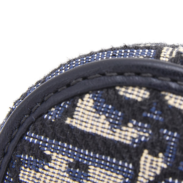 クリスチャンディオール バッグ レディース オブリーク フォンショルダー 2WAY チェーンショルダー ネイビー キャンバス Christian Dior 中古