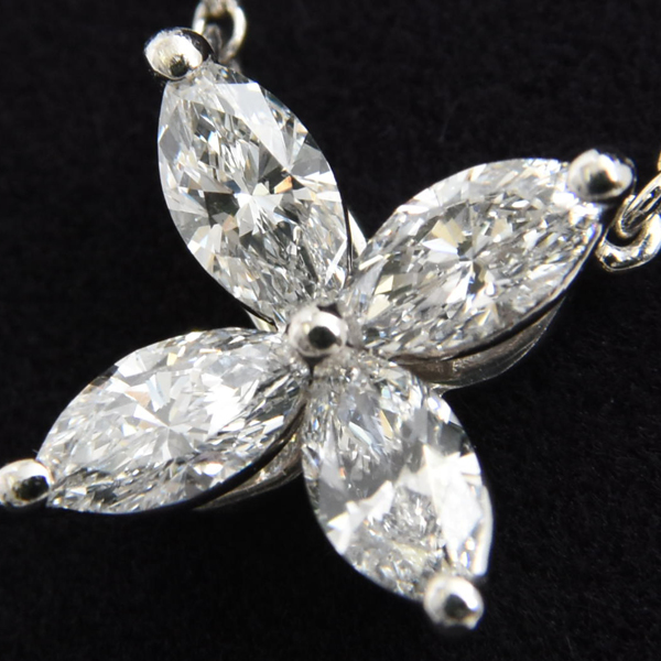 ティファニー ネックレス レディース ビクトリア ミディアム ダイヤモンド ネックレス プラチナ TIFFANY PT950 中古