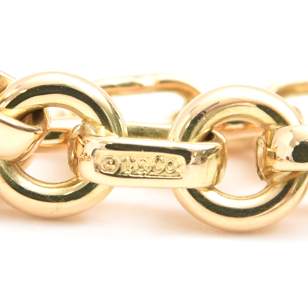 ティファニー ブレス ユニセックス ドーナツリンク チェーン ブレスレット イエローゴールド TIFFANY 750YG 中古