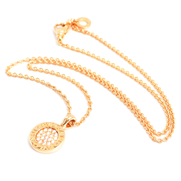 ブルガリ ネックレス レディース ブルガリブルガリ パヴェダイヤモンド ネックレス イエローゴールド BVLGARI 750YG 中古