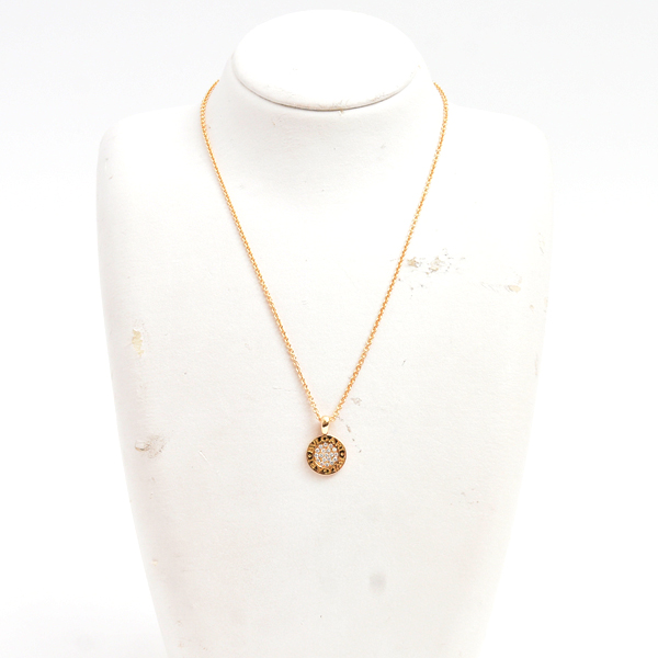 ブルガリ ネックレス レディース ブルガリブルガリ パヴェダイヤモンド ネックレス イエローゴールド BVLGARI 750YG 中古