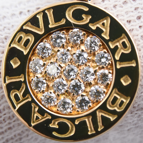 ブルガリ ネックレス レディース ブルガリブルガリ パヴェダイヤモンド ネックレス イエローゴールド BVLGARI 750YG 中古