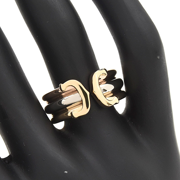 カルティエ 指輪 レディース メンズ 2C リング LM 56号 実寸16.5号 ゴールド Cartier 750YG×WG×PG 中古