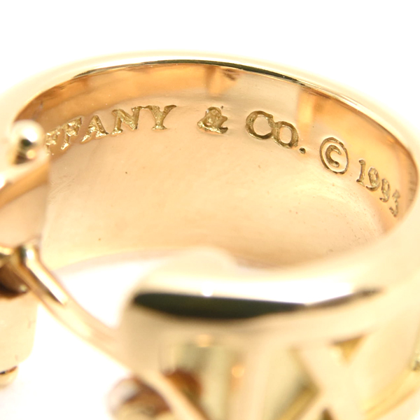 ティファニー ピアス レディース アトラス フープ ピアス イエローゴールド TIFFANY 750YG 中古