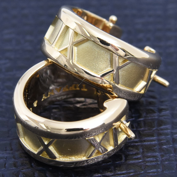 ティファニー ピアス レディース アトラス フープ ピアス イエローゴールド TIFFANY 750YG 中古