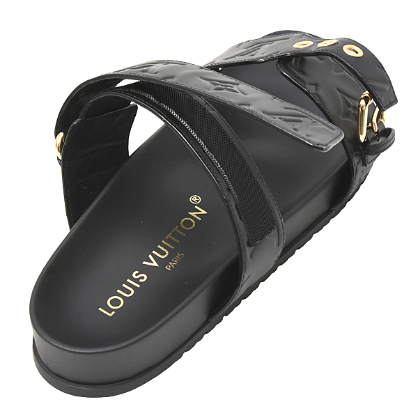 ルイヴィトン 靴 レディース ボンディア ミュール サンダル 38(日本サイズ24.5cm) ラムレザー ノワール Louis Vuitton 1ABVN5 未使用展示品