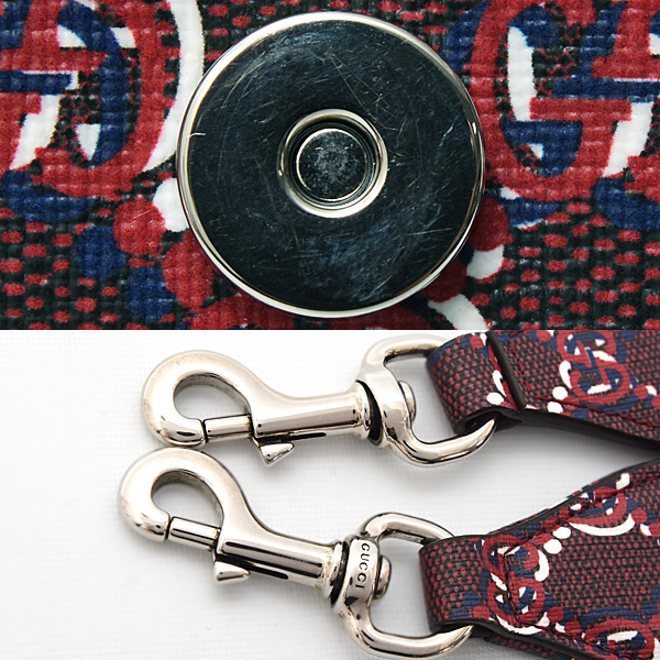 グッチ バッグ レディース GGシャドウ スーパーミニ ショルダーバッグ PVC レッド系 802029 GUCCI 中古