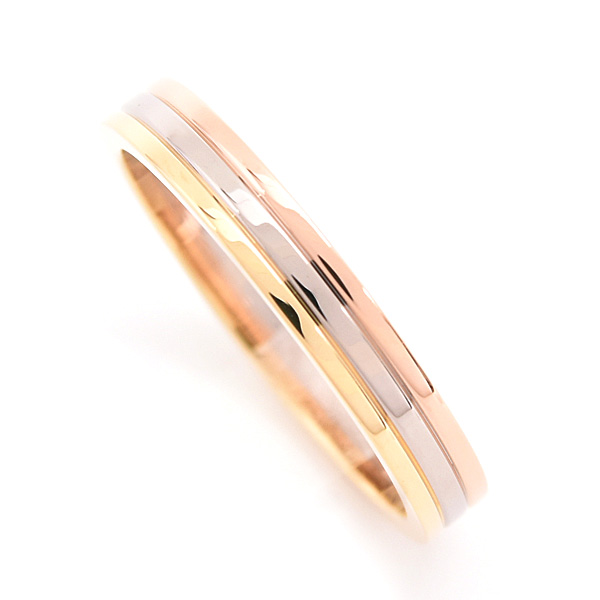 カルティエ 指輪 メンズ トリニティ ルイカルティエ ヴァンドーム ウェディング リング 60号 実寸19.5号 ゴールド Cartier 750YG×WG×PG 中古