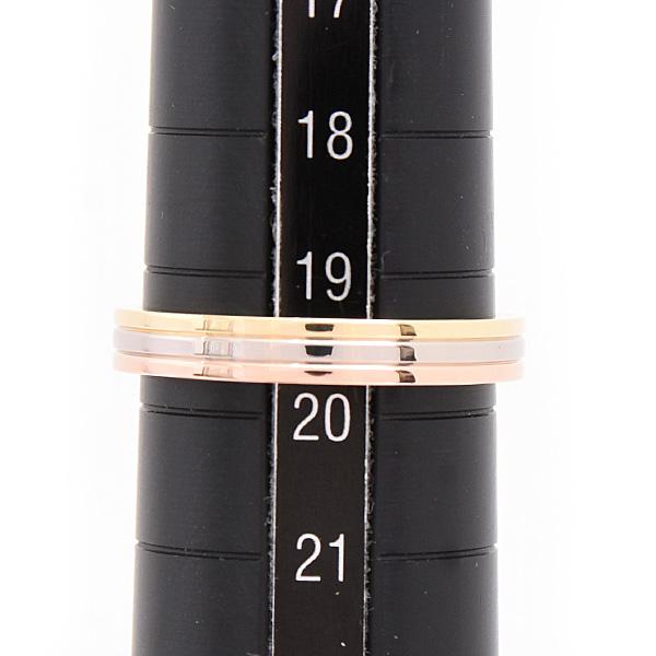 カルティエ 指輪 メンズ トリニティ ルイカルティエ ヴァンドーム ウェディング リング 60号 実寸19.5号 ゴールド Cartier 750YG×WG×PG 中古
