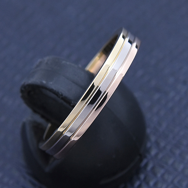 カルティエ 指輪 メンズ トリニティ ルイカルティエ ヴァンドーム ウェディング リング 60号 実寸19.5号 ゴールド Cartier 750YG×WG×PG 中古