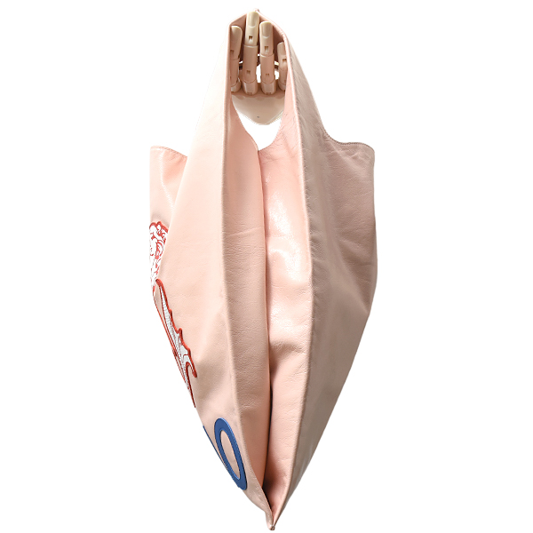 ボッテガヴェネタ レディース スペルメルカート トートバッグ 人魚 ピンク ラムレザー BOTTEGA VENETA 中古
