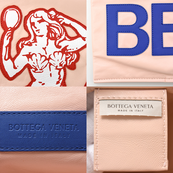 ボッテガヴェネタ レディース スペルメルカート トートバッグ 人魚 ピンク ラムレザー BOTTEGA VENETA 中古