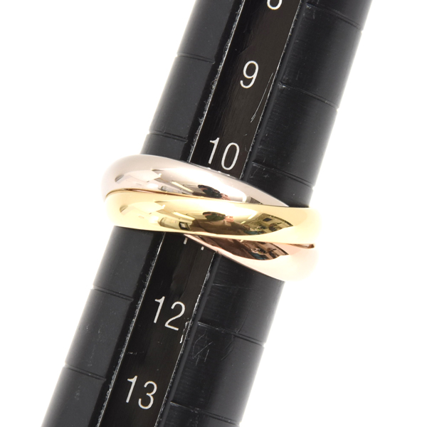 カルティエ 指輪 レディース トリニティ リング 51号 ゴールド Cartier 750YG×WG×PG 中古