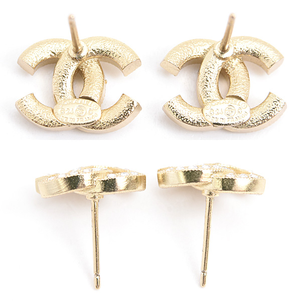 シャネル ピアス レディース ココマーク ラインストーン ゴールドカラー COCO CHANEL C24C GP 中古