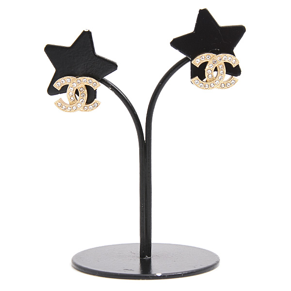 シャネル ピアス レディース ココマーク ラインストーン ゴールドカラー COCO CHANEL C24C GP 中古