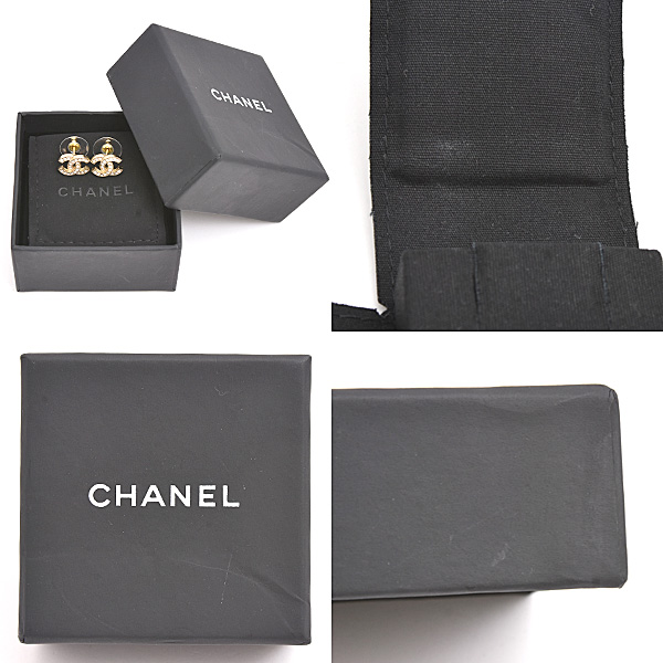シャネル ピアス レディース ココマーク ラインストーン ゴールドカラー COCO CHANEL C24C GP 中古