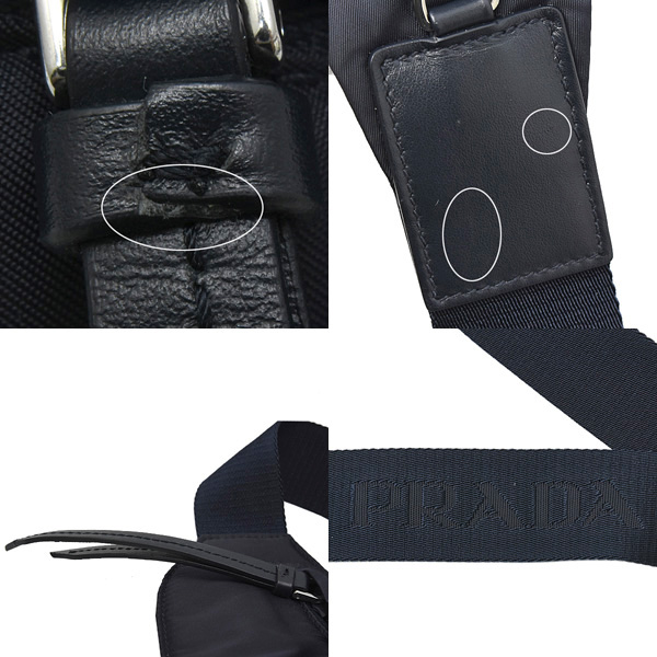 プラダ バッグ メンズ Re-Nylon ワンショルダーバッグ ボディバッグ ナイロン ネイビー PRADA 2VZ092 中古