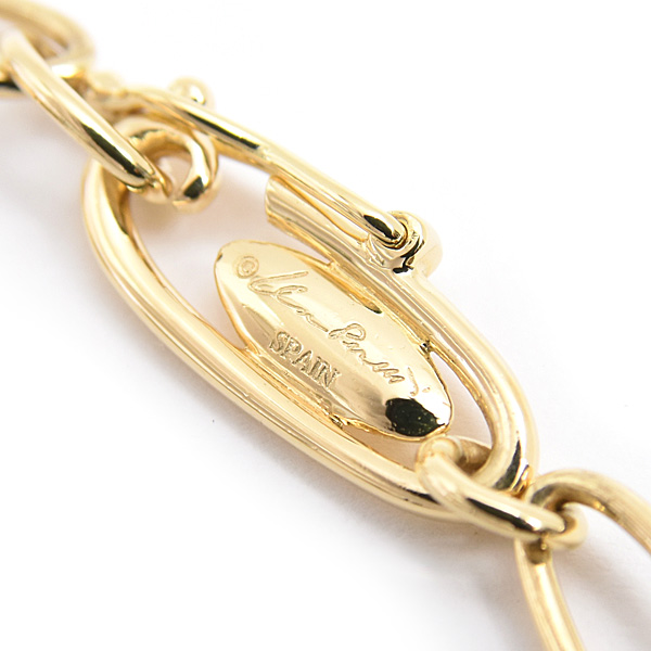 ティファニー ブレスレット レディース 5Pチャーム オーバルリンク エルサペレッティ イエローゴールド 750YG TIFFANY 中古