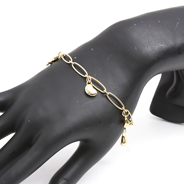 ティファニー ブレスレット レディース 5Pチャーム オーバルリンク エルサペレッティ イエローゴールド 750YG TIFFANY 中古