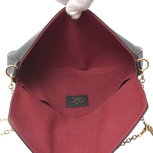 ルイヴィトン バッグ レディース モノグラムアンプラント ポシェットフェリシー ブラックベージュ バイカラー Louis Vuitton M80482 中古