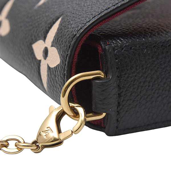 ルイヴィトン バッグ レディース モノグラムアンプラント ポシェットフェリシー ブラックベージュ バイカラー Louis Vuitton M80482 中古