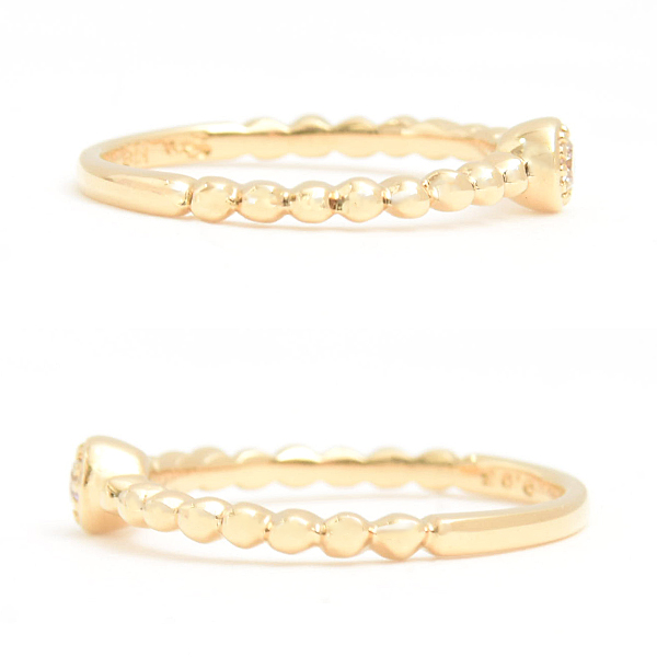 スタージュエリー 指輪 レディース 1Pダイヤ ピンキーリング 3号 0.03ct クラフテッドリング イエローゴールド K18 STAR JEWELRY 中古
