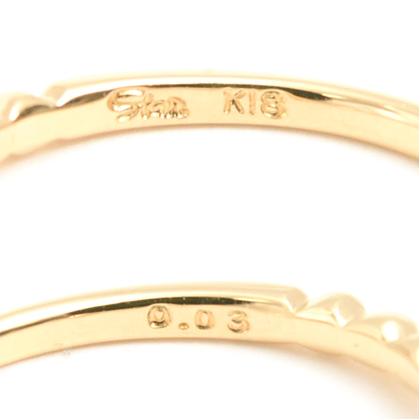 スタージュエリー 指輪 レディース 1Pダイヤ ピンキーリング 3号 0.03ct クラフテッドリング イエローゴールド K18 STAR JEWELRY 中古