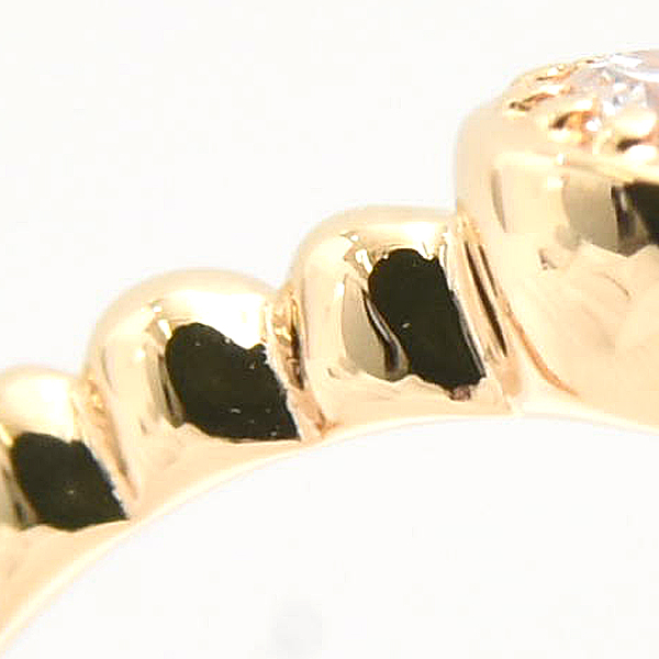 スタージュエリー 指輪 レディース 1Pダイヤ ピンキーリング 3号 0.03ct クラフテッドリング イエローゴールド K18 STAR JEWELRY 中古